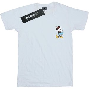 Disney Heren Minnie Mouse Kick Borst T-shirt (L) (Wit)