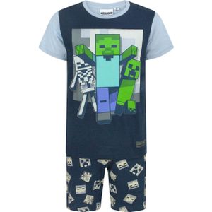 Minecraft Jongens Undead korte pyjamaset (128) (Blauw)