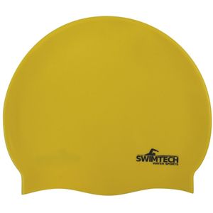 SwimTech Unisex Volwassen Siliconen Zwemkapje  (Geel)