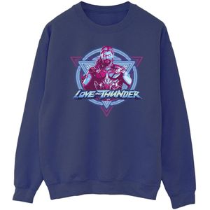 Marvel Heren Thor Love And Thunder Neon Badge Sweatshirt (S) (Marineblauw)