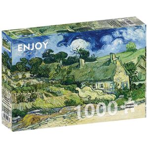Puzzel 1000 stukjes Geniet - Vincent van Gogh: Huisjes met rieten daken in Cordeville