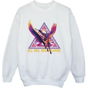 Marvel Meisjes Thor Love And Thunder All Hail Valkyrie Sweatshirt (104) (Wit)