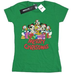 Disney Dames/Dames Mickey Mouse And Friends Kerst Katoenen T-Shirt (L) (Iers Groen)