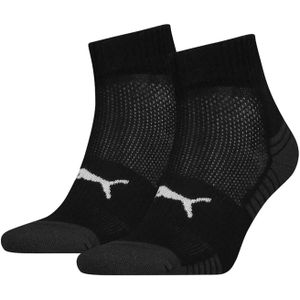 Puma - Sport Cushioned Sneaker Socks 2P - Sportsokken Zwart - 43 - 46