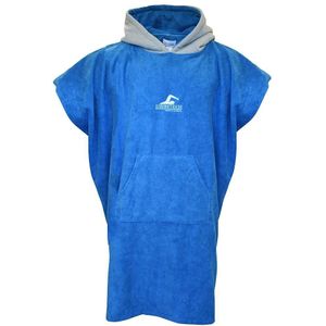 SwimTech Unisex Microvezel Poncho voor volwassenen  (Blauw/Grijs)