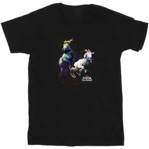Marvel Heren Thor Liefde en Donder Toothgnasher Vlammen T-Shirt (L) (Zwart)