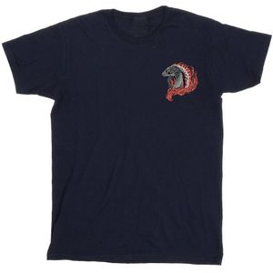 Game Of Thrones: House Of The Dragon Heren Rood Draak Pocket T-shirt (XXL) (Marineblauw)