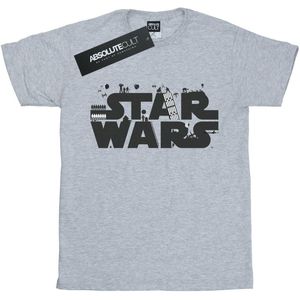 Star Wars Heren Minimalistisch Logo T-Shirt (L) (Sportgrijs)