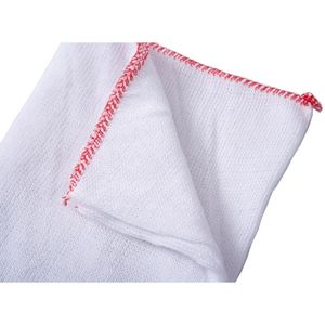 Abbey Gebleekt vaatdoekje (pak van 10)  (Wit/rood)