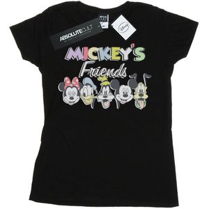 Disney Dames/Dames Mickey Mouse Friends Faded Nostalgia Katoenen T-Shirt (XXL) (Zwart)