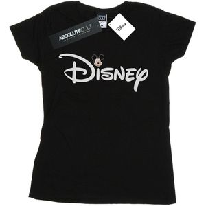 Disney Dames/Dames Mickey Mouse Logo Head Katoenen T-Shirt (L) (Zwart)
