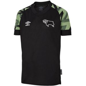 Umbro Kinderkleding Derby County FC uitshirt (128) (Zwart/Groen)