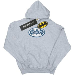 DC Comics Heren Batman Japans Logo Wit Hoodie (S) (Sportgrijs)