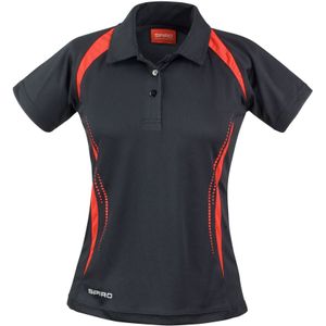 Spiro Dames/Dames Team Spirit Poloshirt (38 DE) (Zwart/Rood)