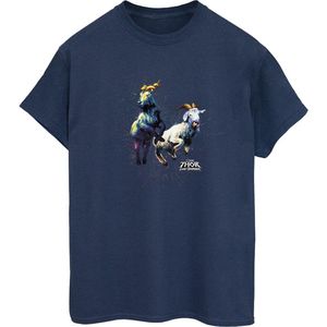 Marvel Dames/Dames Thor Love And Thunder Toothgnasher Vlammen Katoenen Vriendje T-shirt (L) (Marineblauw)