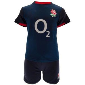 England RFU Set t-shirts en shorts voor kinderen/Kinderen (74) (Marine/Zwart/Rood)