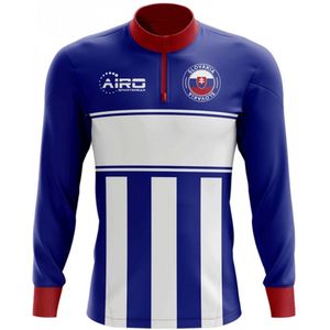 Slovakia Concept Football Half Zip Midlayer Top (Blue-White)