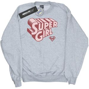 DC Comics Meisjes Supergirl Retro Logo Sweatshirt (128) (Sportgrijs)