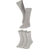 Apollo - Noorse wollen werksokken - Grijs - Maat 43/46 - Werksokken heren - Warme wollen sokken - Werksokken heren 43 46 - Naadloze sokken