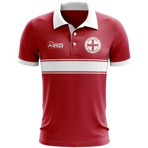 England Concept Stripe Polo Shirt (Red) - Kids