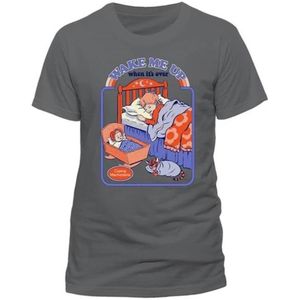 Steven Rhodes Unisex Volwassenen Wake Me Up T-shirt (S) (Grijs)