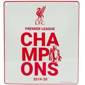 Liverpool FC Premier League Kampioenen 2020 Deurbord  (Wit)