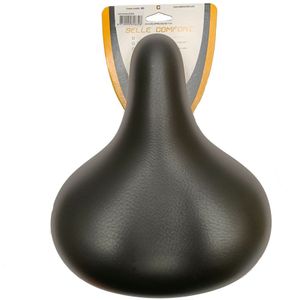 Selle comfort - Comfort zadel Retro basic zwart met elastomeer vering. Zonder strop