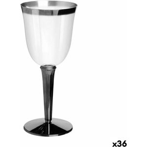 Set van herbruikbare bekers Algon Wijn Zilverkleurig 3 Onderdelen 250 ml (36 Stuks)
