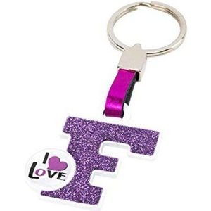 Sleutelhanger Letter F Kleur Blauw