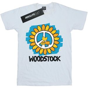 Woodstock Jongens Bloemen Vrede T-Shirt (140-146) (Wit)
