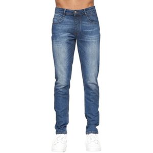 Crosshatch Heren Sheldons Slim Jeans (36R) (Stone Wash)