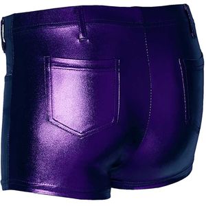 Apollo - Hotpants dames - Latex - Paars - Maat S/M - Hotpants - Carnavalskleding - Feestkleding - Hotpants latex - Hotpants dames