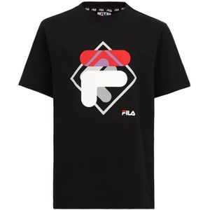 T-Shirt met Korte Mouwen voor kinderen Fila  FAT0340 80010  Zwart Maat 12 Jaar
