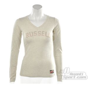 Russell Athletic  - Deep V-Neck Long Sleeve Tee - Dames Top - L