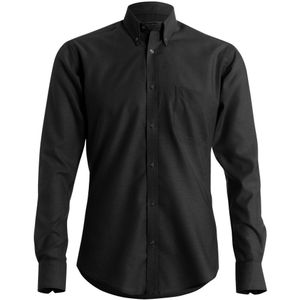 Kustom Kit Heren Slim Fit Oxford Work Shirt met lange mouwen (18 (46 cm)) (Zwart)