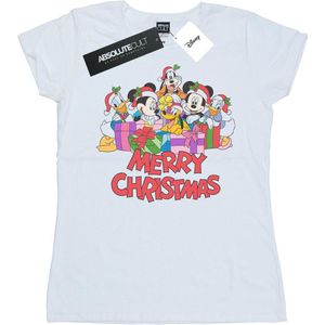 Disney Dames/Dames Mickey Mouse And Friends Kerst Katoenen T-Shirt (S) (Wit)