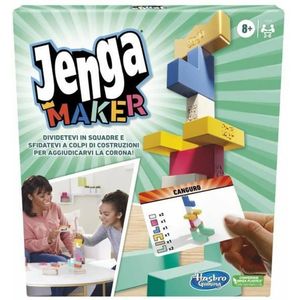 Hasbro Gaming Jenga Maker - Bordspel voor kinderen +8 jaar - Franse versie - Bouw snel en win de kroon!