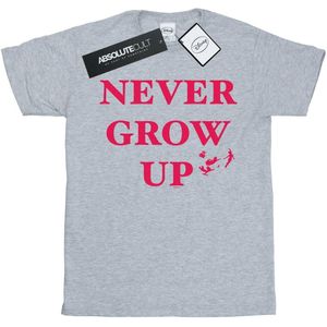 Disney Meisjes Peter Pan wordt nooit volwassen Katoenen T-Shirt (140-146) (Sportgrijs)
