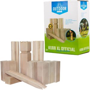 Outdoor Play XL Kubb - Het populaire buitenspel voor kinderen vanaf 5 jaar - 21 houten onderdelen