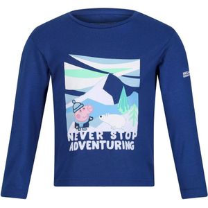 Regatta Kinderen/Kinderen Stop nooit met avonturieren Peppa Pig T-shirt met lange mouwen (110) (Ruimte Blauw)