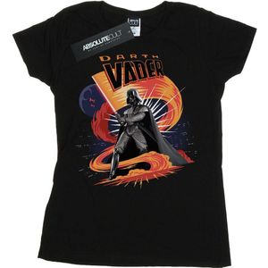 Star Wars Dames/Dames Darth Vader Swirling Fury Katoenen T-Shirt (XL) (Zwart)