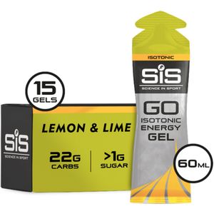 SiS Energygel Go Isotonic | Energie gel | Isotone Sportgel | Lemon & Lime | (15 Gels)