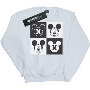 Disney Heren Mickey Mouse Smiling Squares Sweatshirt (S) (Wit)