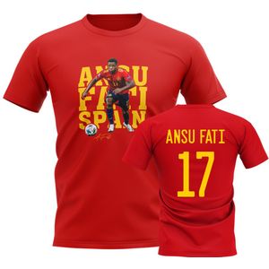 Ansu Fati Spain Player Tee (Red)