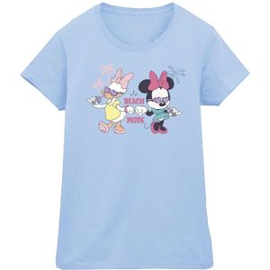 Disney Dames/Dames Minnie Daisy Beach Mode Katoenen T-Shirt (XXL) (Babyblauw)