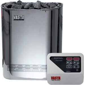 Vasta Saunakachel elektrisch Blaze 8kw, aparte regeling, 7-12m3, staal