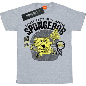 SpongeBob SquarePants Meisjes Krabby Patty Katoenen T-Shirt (128) (Sportgrijs)