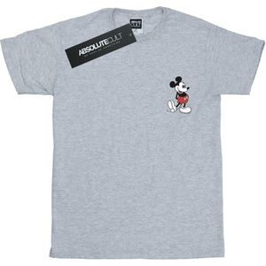Disney Heren Mickey Mouse Kickin Retro Borst T-shirt (S) (Sportgrijs)