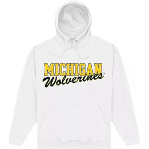 Michigan Wolverines Logo Hoodie voor volwassenen van Unisex (5XL) (Wit)