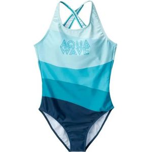 Aquawave Dames/Dames Salava Eendelig Zwempak met Golfpatroon (M) (Blauw)